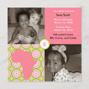 Afrikanischer Block: Rosa Flora Ankündigung