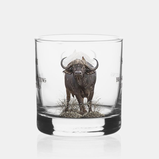 Afrikanischer Büffel Whiskyglas (Vorderseite)