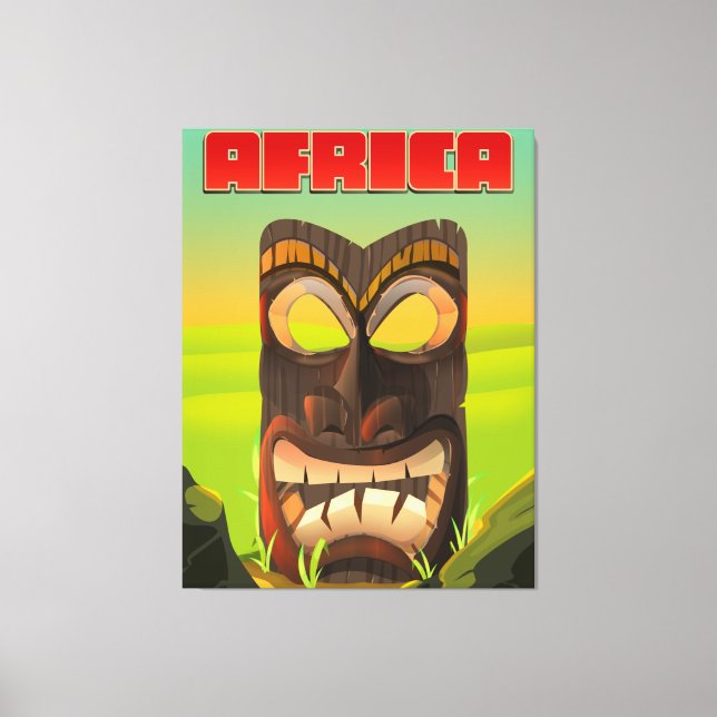 afrikanischer Carvingkopf Leinwanddruck (Vorderseite)
