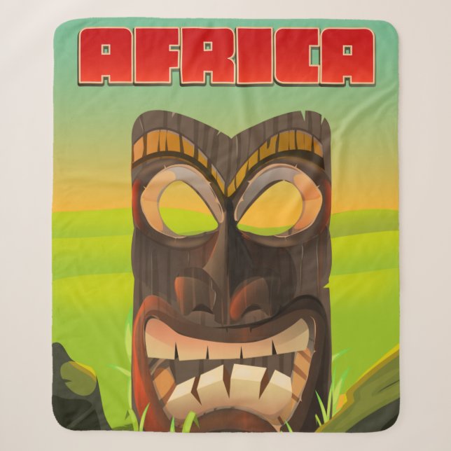 afrikanischer Carvingkopf Sherpadecke (Vorderseite)
