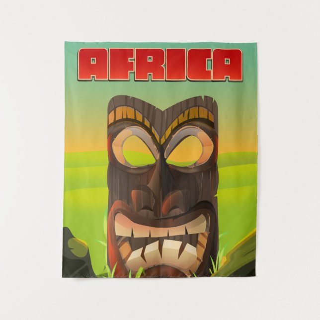 afrikanischer Carvingkopf Wandteppich (Vorderseite)