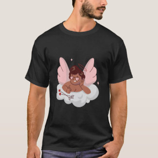 afrikanischer Cherub Engel schwarzer Cupid Frohe V T-Shirt