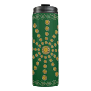 Afrikanischer cooler Sonnenblumen-Polka-Punkte-Kun Thermosbecher