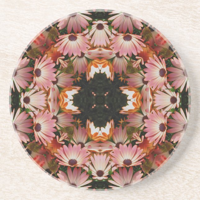 Afrikanischer Daisy Kaleidoscope Untersetzer (Vorne)