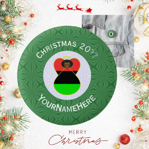 Afrikanischer Diaspora Amerikanischer Weihnachtsen Button
