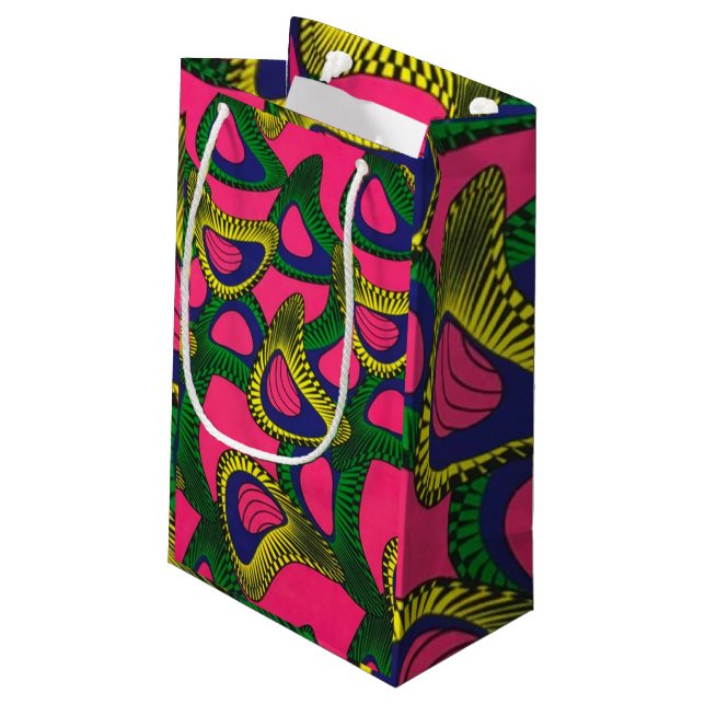 Afrikanischer Druck Kleine Geschenktüte (Rückseite Schrägansicht)