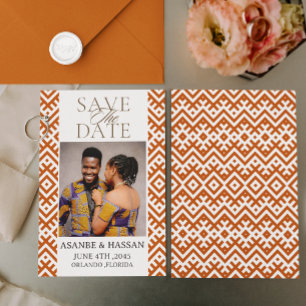 Afrikanischer Druck mit Foto-Hochzeit Save The Dat