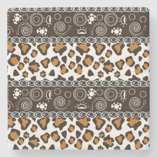 Afrikanischer Druck mit Gepardhautmuster Steinuntersetzer