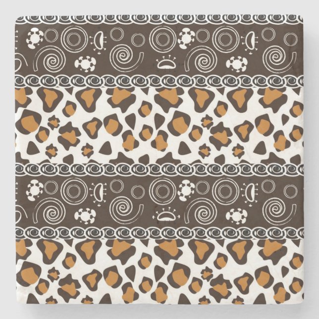 Afrikanischer Druck mit Gepardhautmuster Steinuntersetzer (Vorderseite)