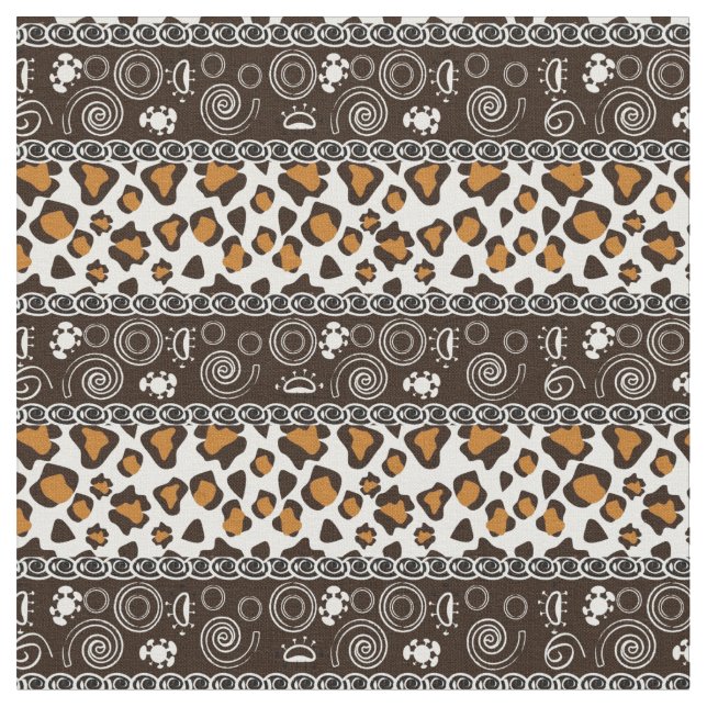 Afrikanischer Druck mit Gepardhautmuster Stoff (Nahaufnahme)