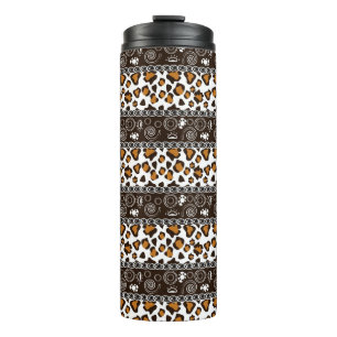 Afrikanischer Druck mit Gepardhautmuster Thermosbecher