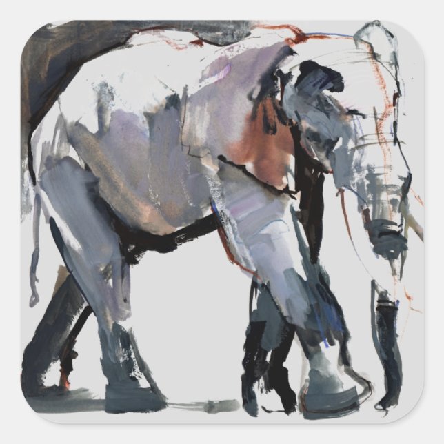 Afrikanischer Elefant 2012 Quadratischer Aufkleber (Vorderseite)