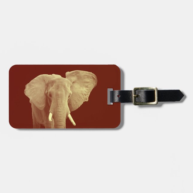Afrikanischer Elefant - Adressplattform für Gepäck Gepäckanhänger (Vorderseite horizontal)