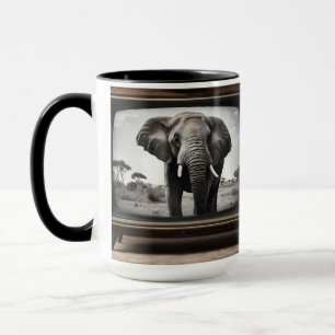 Afrikanischer Elefant auf analogem Fernsehen, Tasse