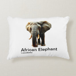 Afrikanischer Elefant auf schlichtem weißem Hinter Dekokissen