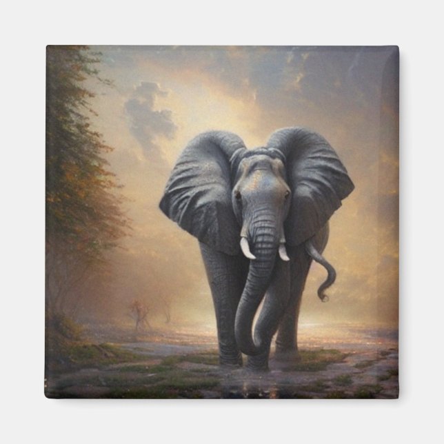 Afrikanischer Elefant - der König - Magnet (Vorne)