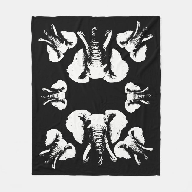 Afrikanischer Elefant Fleecedecke (Vorderseite)