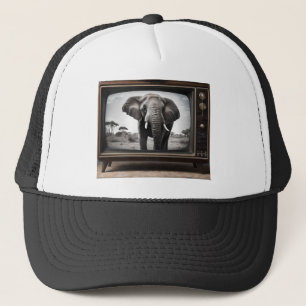 afrikanischer Elefant im analogen Fernsehen, Truckerkappe