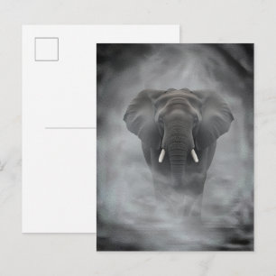 Afrikanischer Elefant im nebligen Dunst Serene Imp Postkarte