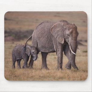 Afrikanischer Elefant mit Baby Mousepad