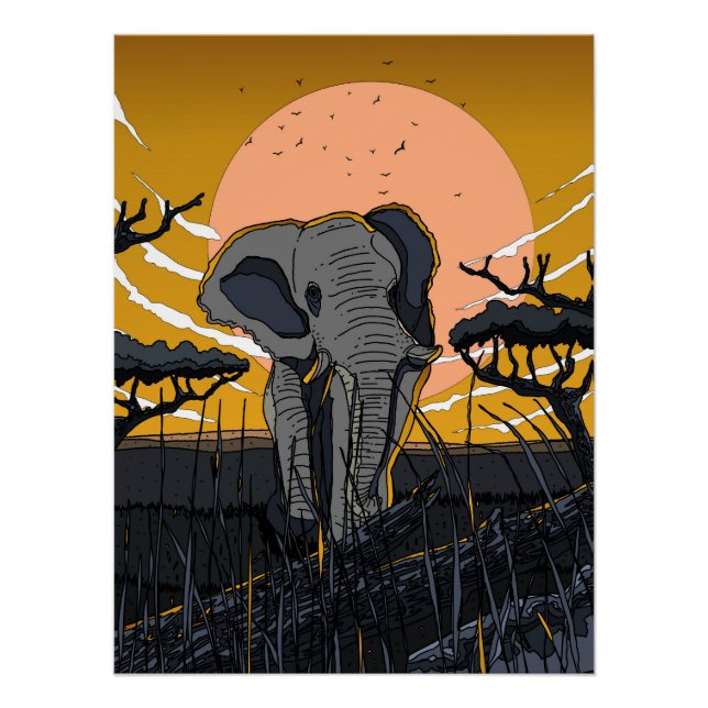 Afrikanischer Elefant Poster (Vorderseite)
