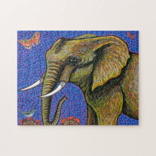 Afrikanischer Elefant-Puzzlespiel Puzzle