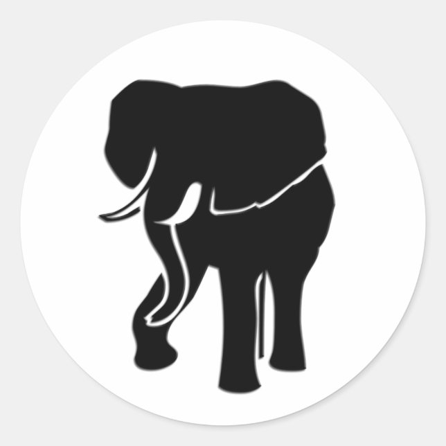 Afrikanischer Elefant Runder Aufkleber (Vorderseite)