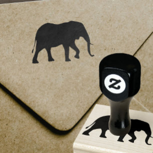 Afrikanischer Elefant-Silhouette Gummistempel