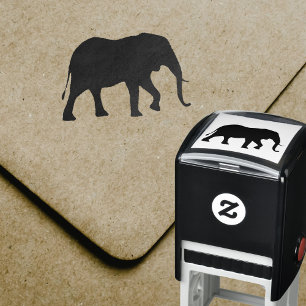 Afrikanischer Elefant-Silhouette Permastempel