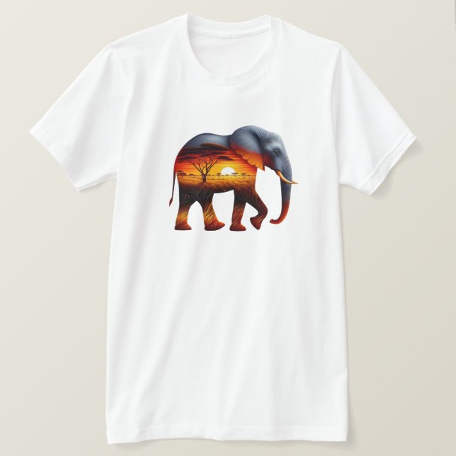 Afrikanischer Elefant-T - Shirt (Design vorne)