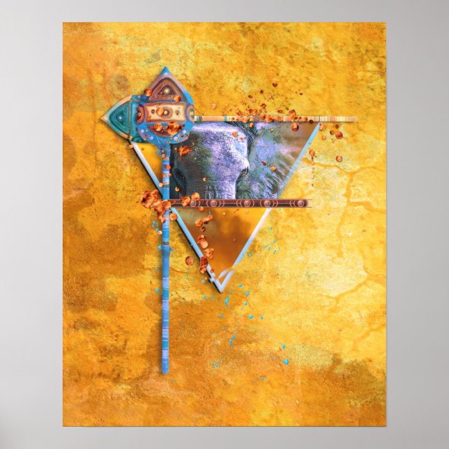 Afrikanischer Elefant "THE MIGHTY TRIBE" Poster (Vorne)