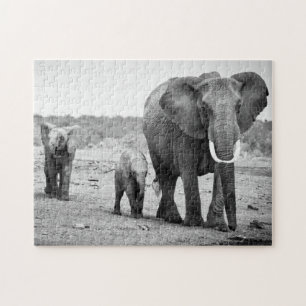Afrikanischer Elefant u. Kälber   Kenia, Afrika Puzzle
