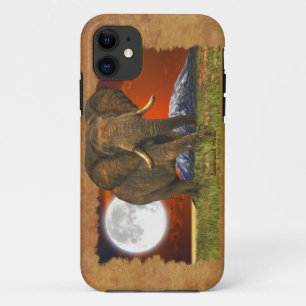 Afrikanischer Elefant und Mond II-Handy-Fall iPhone 11 Hülle