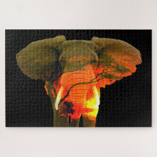 Afrikanischer Elefant und Serengeti Puzzle