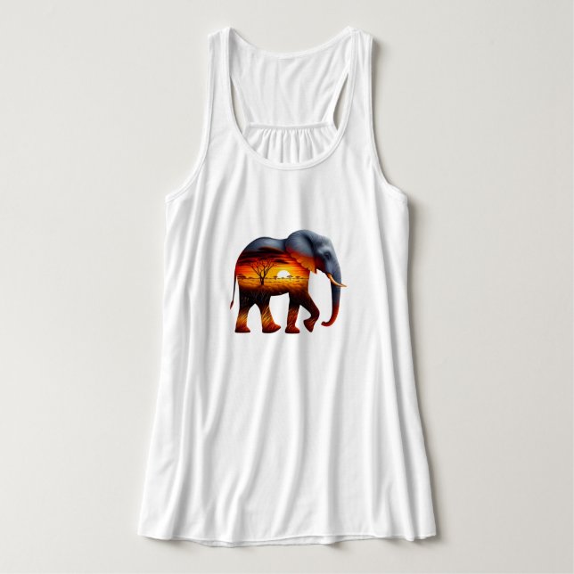 Afrikanischer Elefantenpfahl Tank Top (Design Vorderseite)