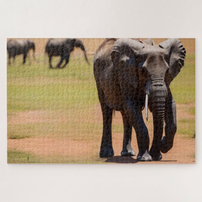 Afrikanischer Elelphant Puzzle (Horizontal)
