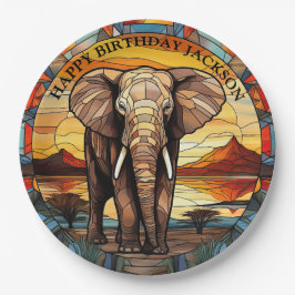 Afrikanischer Elephant Birthday Pappteller