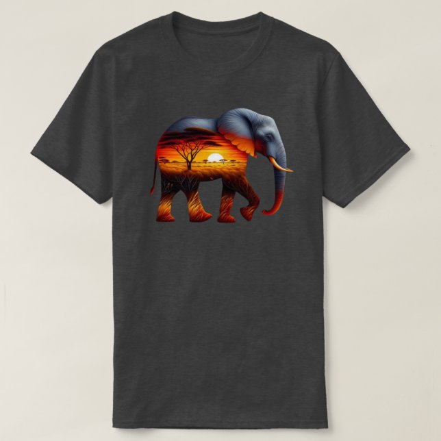 Afrikanischer Elephant Hoodie T-Shirt (Design vorne)