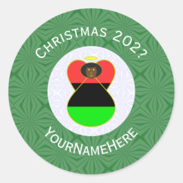 Afrikanischer Fahweihnachtsgel personalisiert Runder Aufkleber