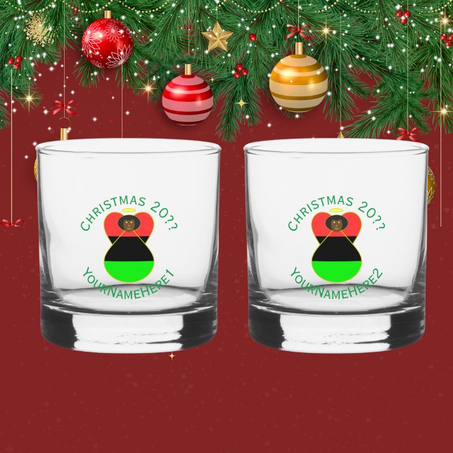 Afrikanischer Fahweihnachtsgel personalisiert Whiskyglas (Von Creator hochgeladen)