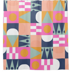 Afrikanischer Farbblock, geometrisches Muster. Duschvorhang
