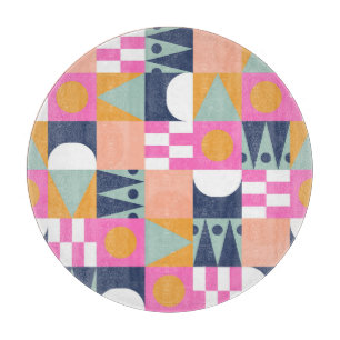 Afrikanischer Farbblock, geometrisches Muster. Schneidebrett