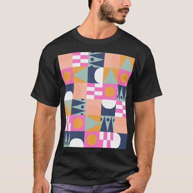 Afrikanischer Farbblock, geometrisches Muster. T-Shirt (Vorderseite)