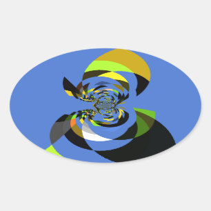Afrikanischer Frau-Vektor-Design-Kunstausdruck Ovaler Aufkleber