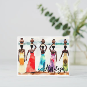 Afrikanischer Frauenkasket zum Thema "Das lange Er Postkarte