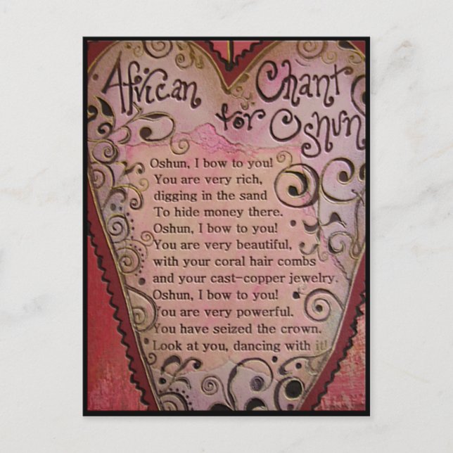 Afrikanischer Gesang für Oshun Postkarte (Vorderseite)