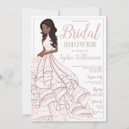 Afrikanischer Glitzer Glam Bride Brautparty Einladung