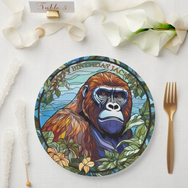 Afrikanischer Gorilla Geburtstag Pappteller (Hochzeit)