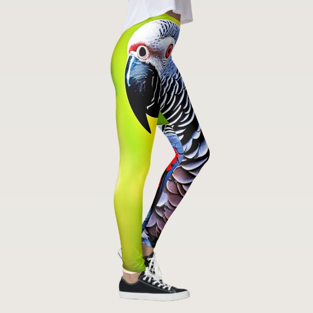 Afrikanischer Grau-Papagei Leggings (Rechts)