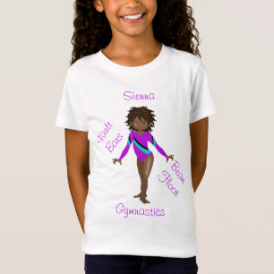 Afrikanischer Gymnastikamerikaner, braune Augen, L T-Shirt